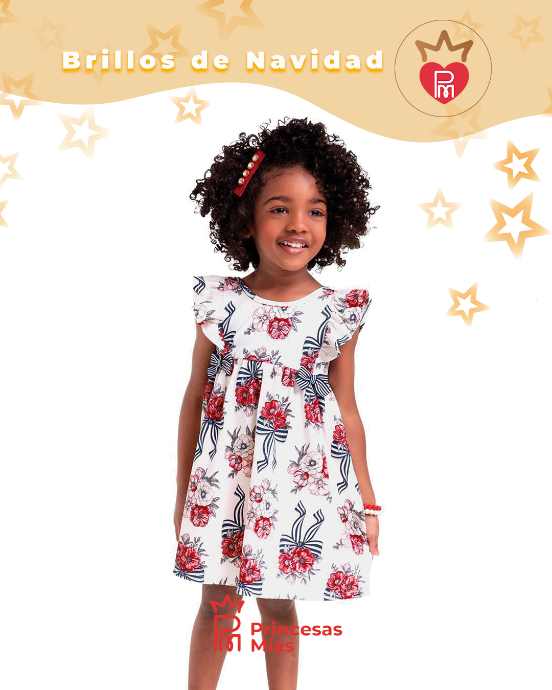 VESTIDO FLORAL ROJO - TIFANNY 13360