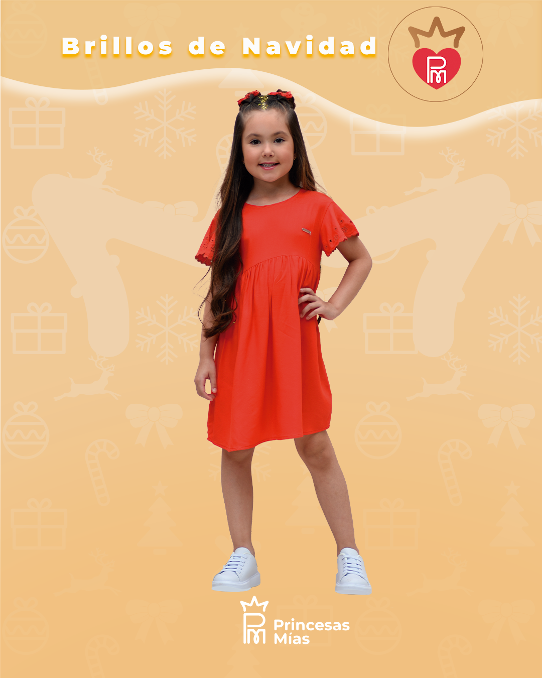 Vestido rojo coral con mangas bordadas – Look comfy & chic 172882