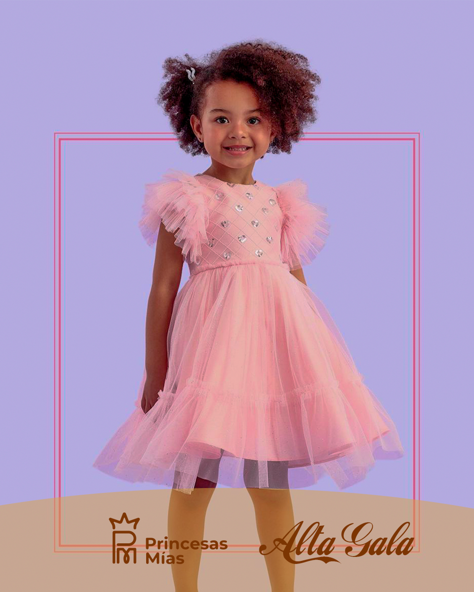 VESTIDO ROSA DE TULL 22126