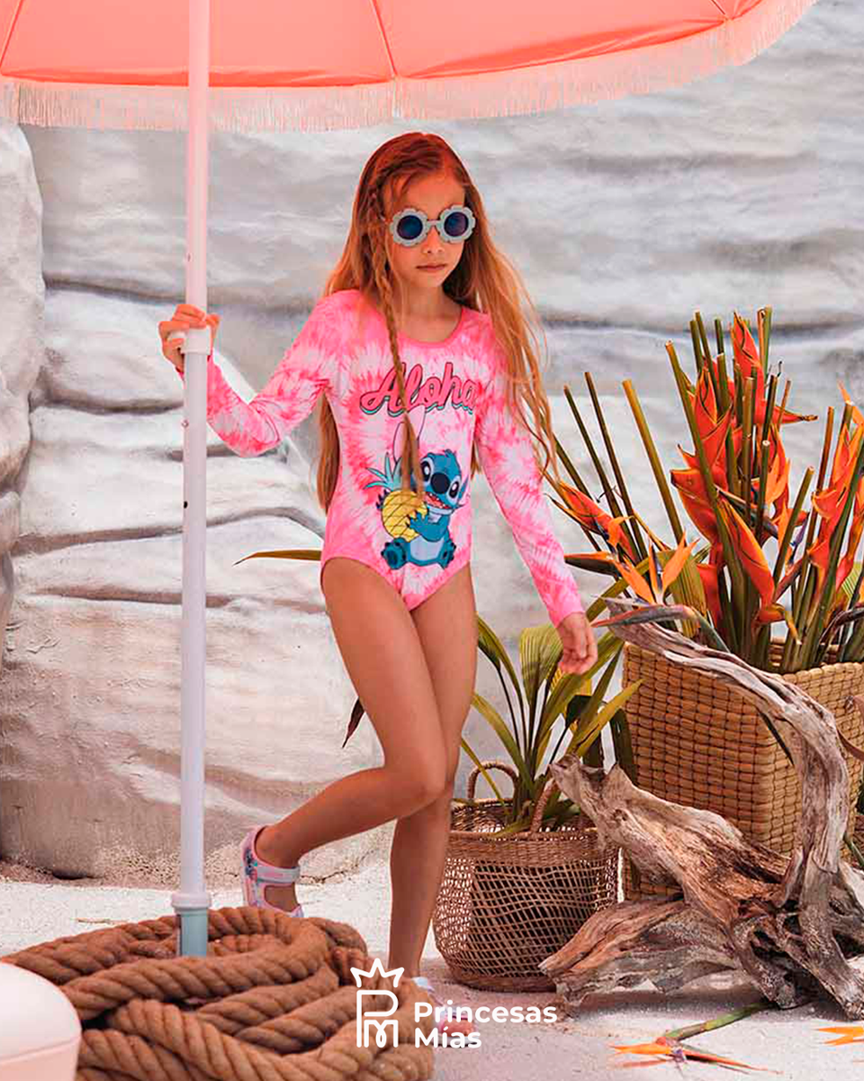 Traje de baño de Stitch fucsia con Protección Solar UV50 238207