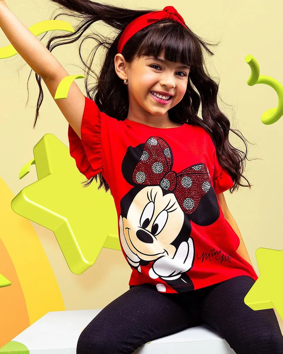 Remera Minnie Mouse roja estampada  92057