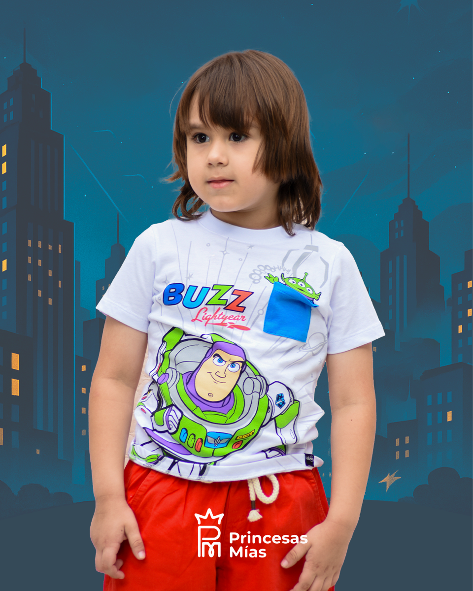 Remera Infantil Buzz Lightyear – Con Bolsillo Alien 95095