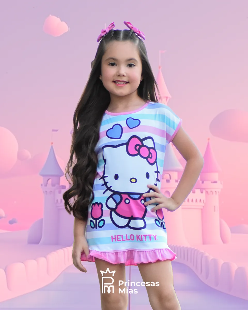 Vestido tipo batola de Hello Kitty multicolor 95197