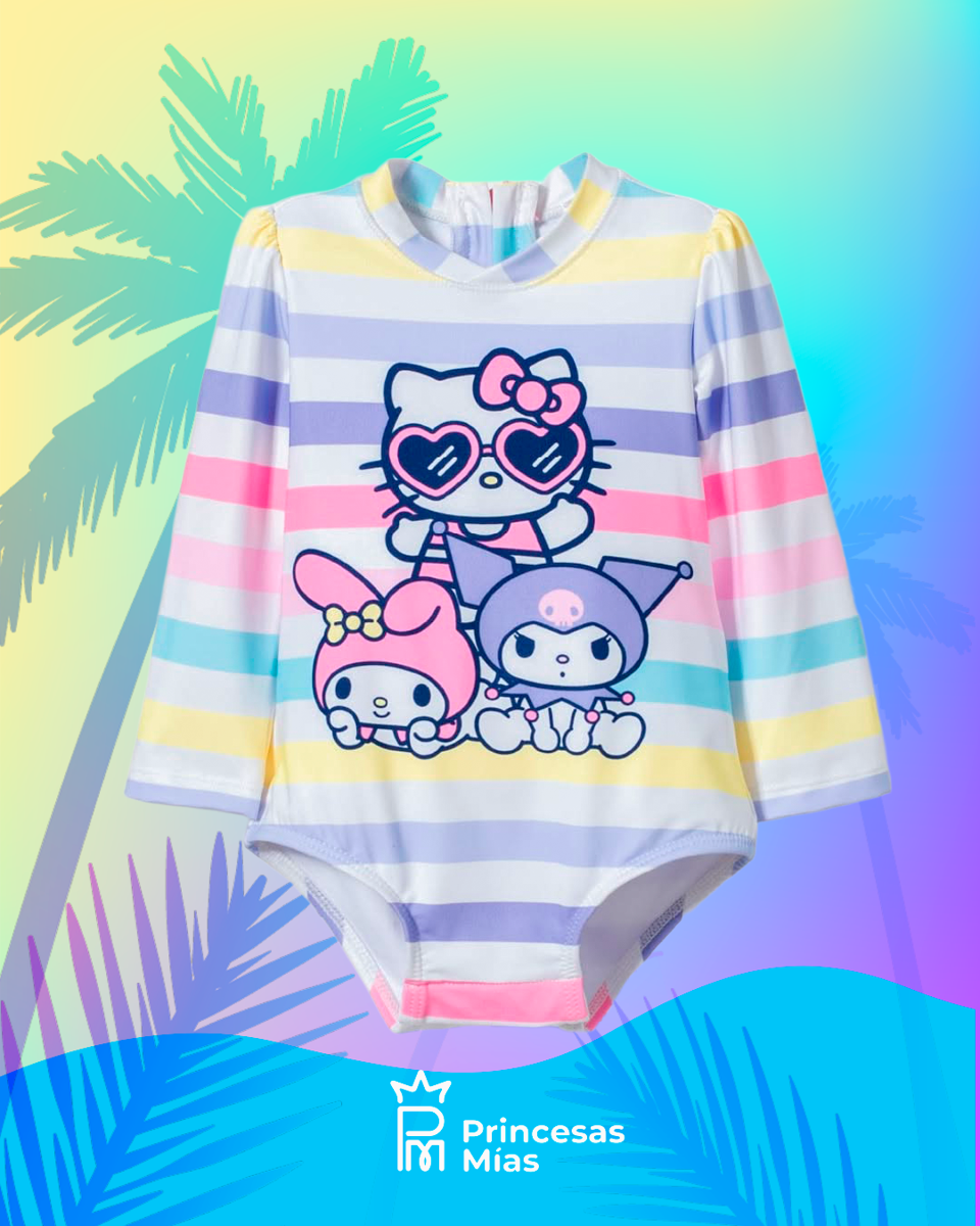 Traje de baño enterizo manga larga Hello Kitty UV50