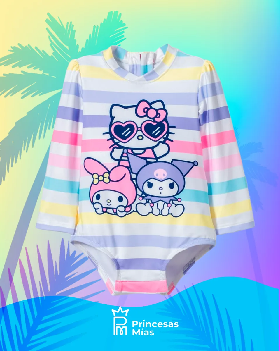 Traje de baño enterizo manga larga Hello Kitty UV50