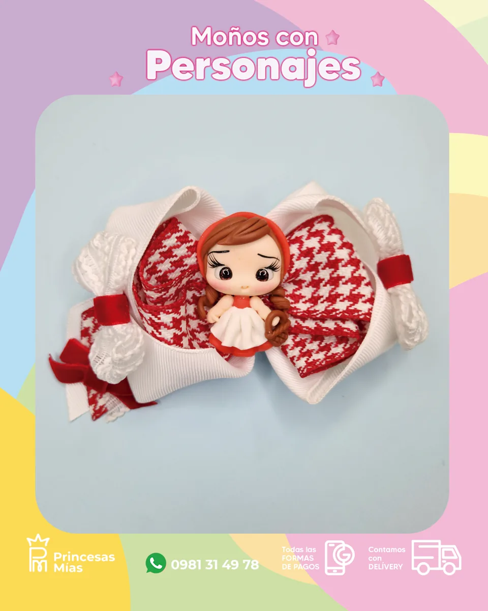 Moño Caperucita Roja ❤️🎀1100-21