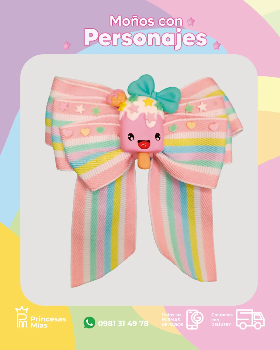 Un moño arcoíris dulce y soñador 🍧🌈1100-30