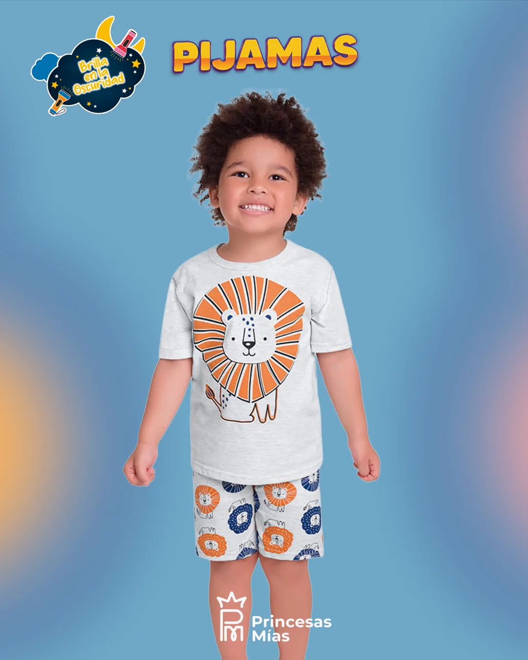 Pijama niño “León” – Brilla en la oscuridad 🦁✨