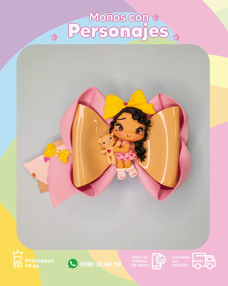Moño en rosa candy 💗osito 🧸1300-31