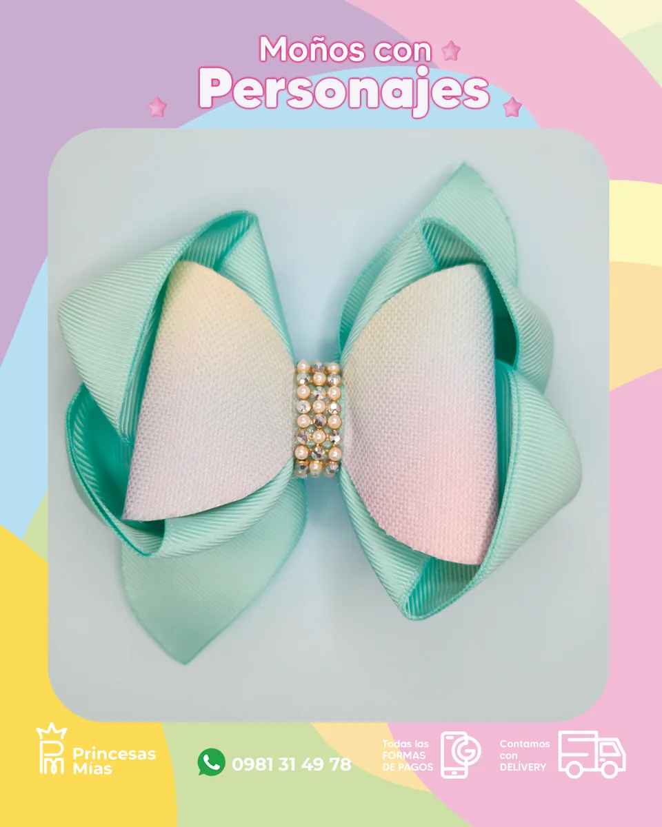Moño verde menta 💚1200-1